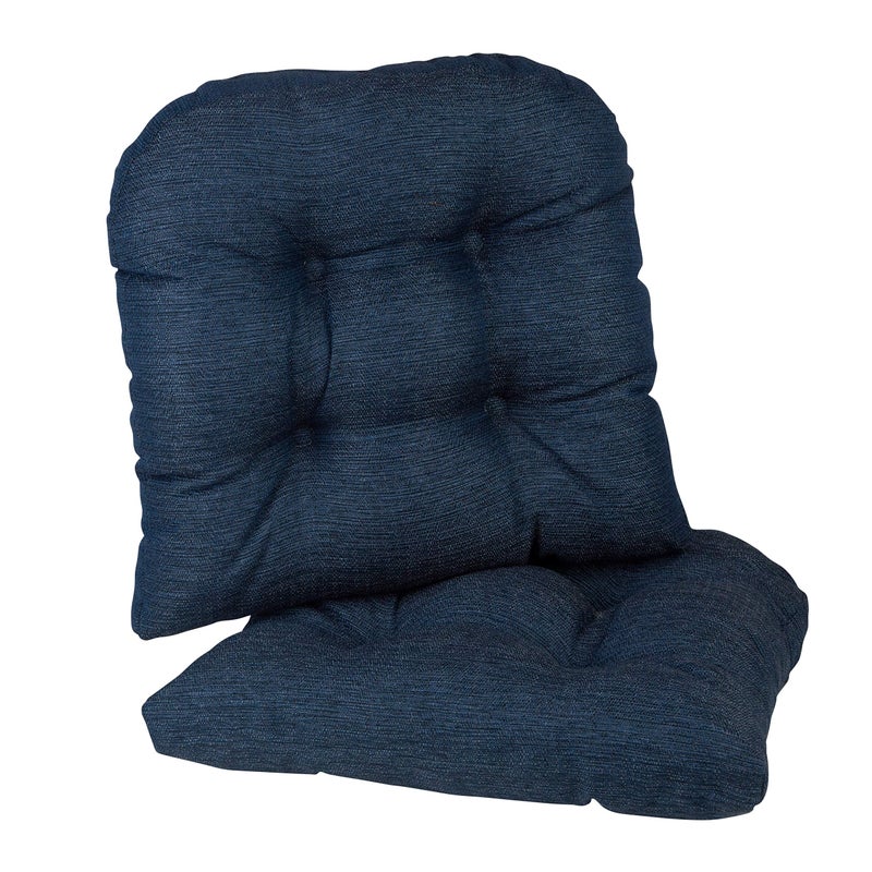 Klear Vu Gripper Overstuffed Universal Non-Slip Dining Chair Cushions for Kitchen Decor or Office Use, U-Shaped Skid-Proof Seat Pad, 17x17 Inches, 2 Count (Pack of 1), Solid Indigo - Image 1